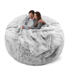 YudouTech Bean Bag Chair Cover Without Filler,Big Round Soft Fluffy PV Velvet Washable Bean Bag Lazy Sofa Bed Cover for Adults,Living Room Bedroom