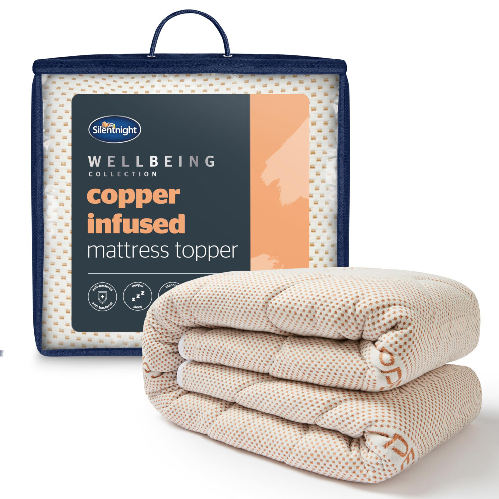 Silentnight Wellbeing Copper Super King Mattress Topper ? Benefiting From The Natural Anti-Allergy, Cooling And Anti-Bacterial Properties Of Copper