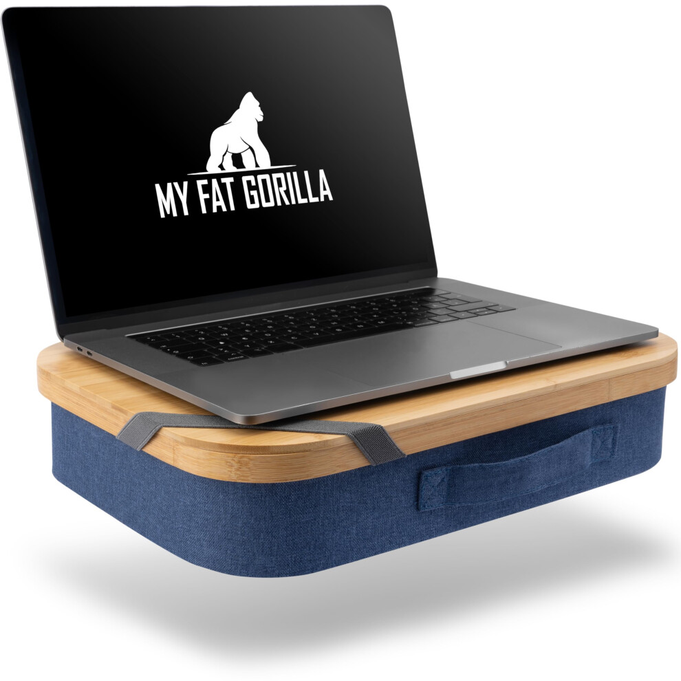 My Fat Gorilla Laptop Tray Bamboo, Lightweight Laptop Stand For Bed, Lap Desk With Storage, Laptop Table For Sofa, Laptop Desk With Cushion, Lap Tray 8000002620925