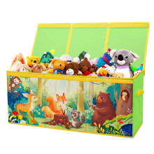Decalsweet Extra Large Kids Toy Storage Box with Lid,Foldable Oxford Toy Storage Organizer Box for Boys Girls-96?32?40cm-Lightweight Toy Chest with