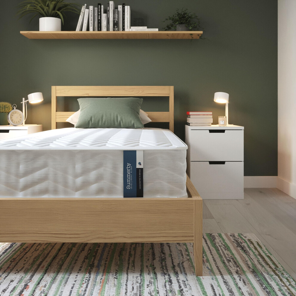 Sleep No 1 Single Mattress (90Cm X 190Cm) - Certipur Memory Foam & Coil Spring Hybrid Mattress, Comfy & Affordable, Orthopedic, Medium Firm Summerby