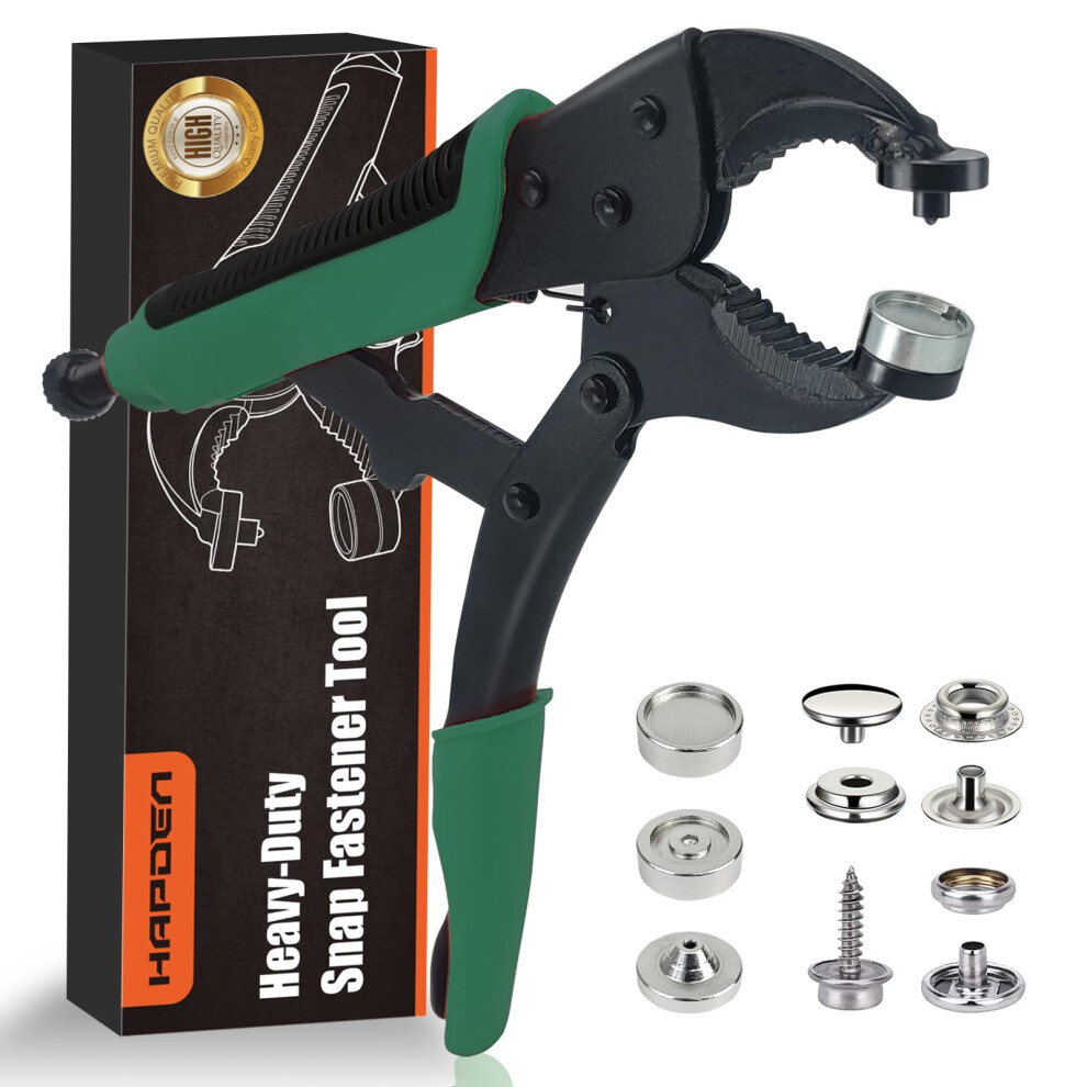 Heavy Duty Snap Fastener Tool Adjustable Vice Grip Snap Setter Tool Includes 40 Sets 15Mm Snaps For Boat Cover, Replacing Metal Snaps, Repairing Boat 8000002597753