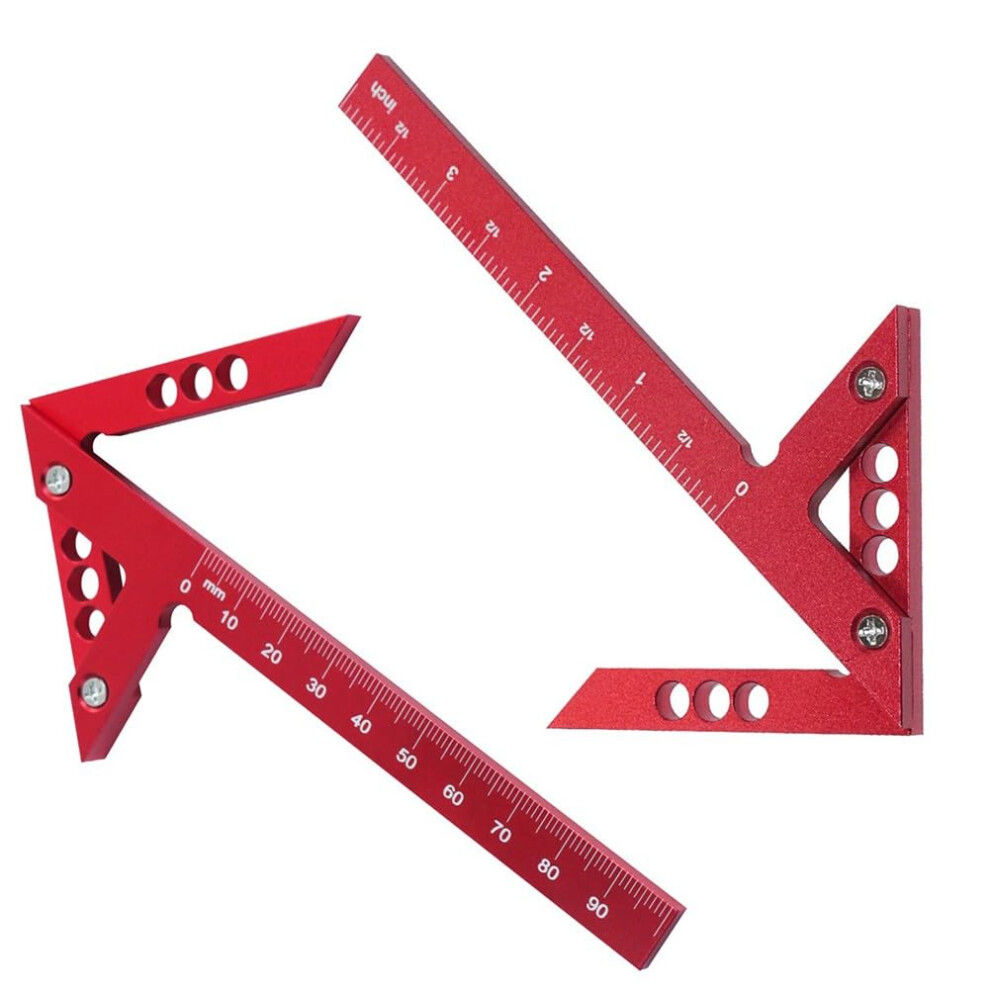 Center Finder Tool With Accuracy 45 And 90 Degree Aluminum Right Angle Measuring Ruler For Woodworking 9365049276757
