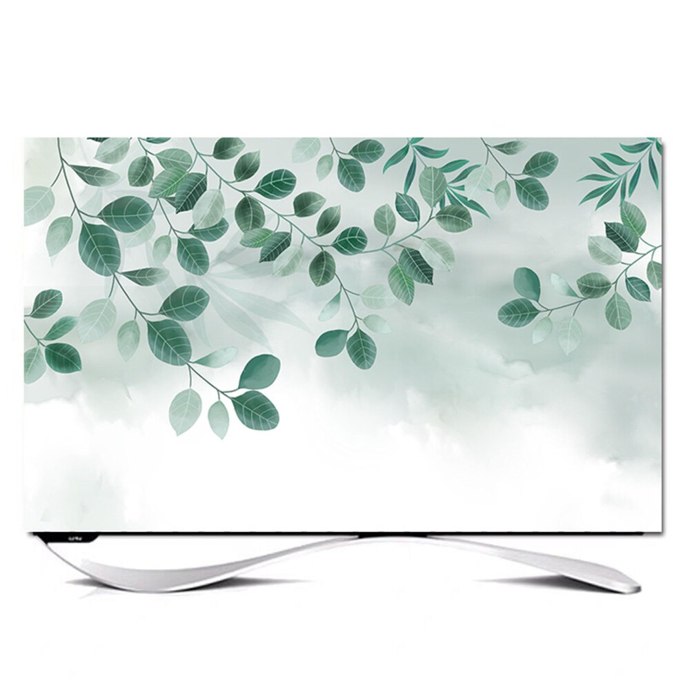 Tv Screen Protector 4952 Inch Leaf Print Dust Cover Breathable Elastic Fabric Green 9365049277099