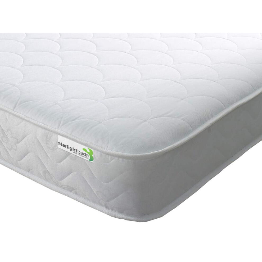 Starlight Beds European Small Single Mattress. Shell Design 80X200 Memory Foam Mattress With Springs. Soft, 18Cm Deep, White. (80Cm X 200Cm)