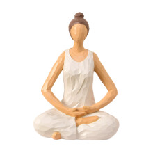 Meditations Girl Resins Sculpture with Woodcut Effect for-3