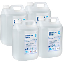 Qualkem Grade 3 Deionised Water 5L 4 Pack - Ironing Water for Steam Iron - Suitable for Steam Cleaners, Baby Sterilisers, Humidifiers, Car Batteries