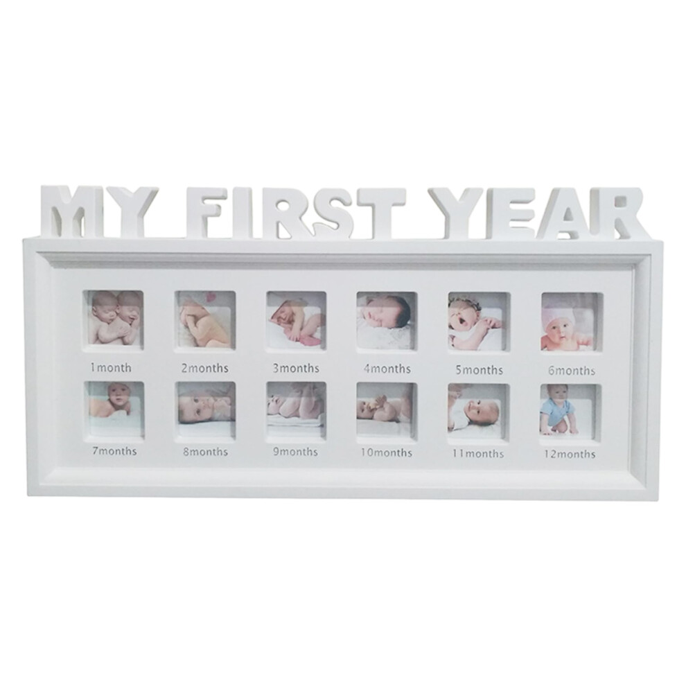 My First Year Photo Board PVC 12 Month Photo Frame 8x16.5 Inch Desktop Picture Frame Newborn Baby