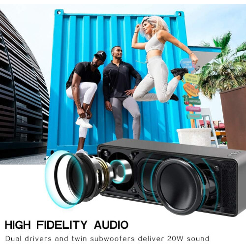 Ασύρματο φορητό ηχείο Bluetooth5.0, σύζευξη TWS με ήχο υψηλής πιστότητας, κατασκευασμένο 1