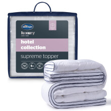 Silentnight Hotel Collection Mattress Topper Super King - Luxury Soft Silky Comfortable 5cm Thick Deep Mattress Protector Pad Cover with Deep Fit