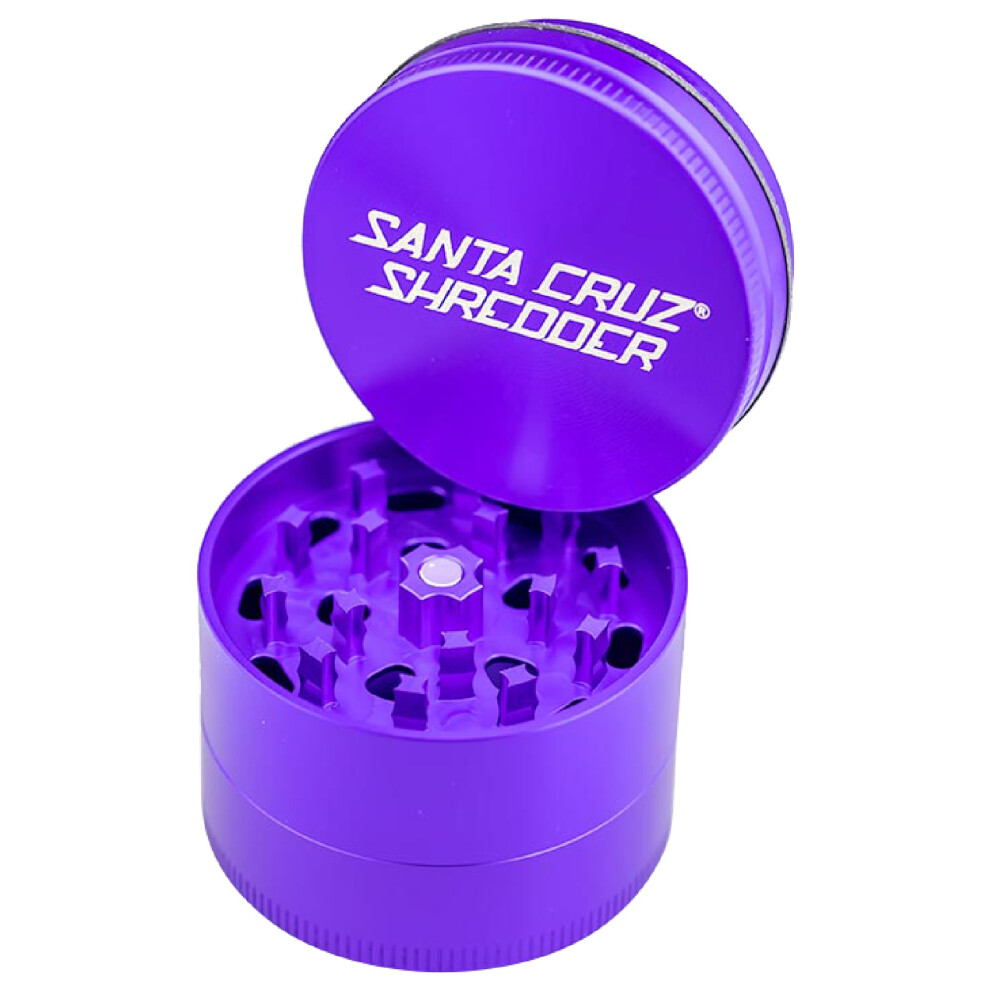 Santa Cruz Shredder Purple Herb Grinder 3 Piece Medium 2 1/8" Superior Grip And Aluminium (Purple)