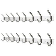 Dripex Coat Hook Rack Wall Mounted 304 Stainless Steel Hanger Heavy Duty Clothes Hat Holder (8 Hooks - 2 Pack)