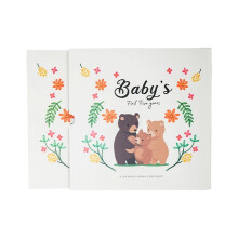 Baby's First Year Memory Book: Milestones Tracker, Handprints And Photos, Growth Record Notebook, Little Bear
