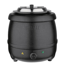Buffalo Soup Kettle 10 Litre, Black, 35?C to 95?C, Electric Wet Heat Buffet Food Warmer - Ideal for Soup, Mulled Wine or Cider, Chili, Porridge or