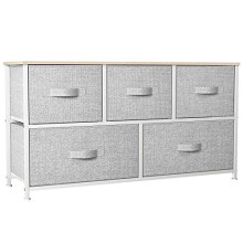 YITAHOME Chest of Drawers, Non-Woven Fabric 5-Drawer Storage Organizer Unit for Bedroom Living Room Closet, Sturdy Steel Frame, Easy Pull Fabric Bins