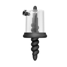 Anal Pump Cylinder with Beads, Soft Silicone Male GSpot Stimulator Plug, Transparent Design