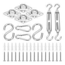 Accesorios de fijación para toldos parasol robustos y seguros. Kit de herrajes de acero inoxidable de alta capacidad de carga para toldos