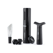 Haier 6-In-1 Electric Wine Bottle Opener Kit - Includes USB Rechargeable Bottle Opener - Tulip Wine Aerator Pourer - Foil Cutter - Vacuum Pump - 2