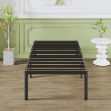 Lutown-Teen High Small Single Bed Frames 2ft6 with Rounded Corner Legs, Heavy Duty Metal Small Single Bed Frame 46 cm High, Noise Free, Easy Assembly