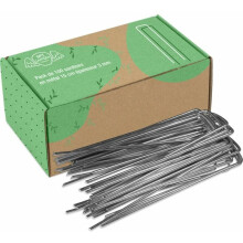 Garden Stakes Staples, Lawn Landscape Staples 11 Gauge U Shaped Galvanized Pins, Sharp Angled Cut For Weed Barrier Sod Fabric, Heavy Duty Yard Ground