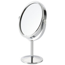 Miroir grossissant pivotant à 360, portable et double face, idéal pour le maquillage et le rasage dans la chambre ou le dressing.