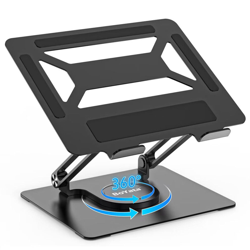Boyata Laptop Stand For Desk, Adjustable Computer Stand With 360? Rotating Base, Ergonomic Foldable Laptop Riser Holder Compatible With All Macbook 8000002623087
