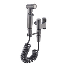 Bidet Taps 1 In 2 Out Dual Control Valve 1 In 2 Out Washing Machine Toilet Faucet For Bidet Bathroom Black Grey Finish