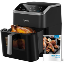 Midea Air Fryer with Window 7L, HeatXpress Rapid Air Technology, 90% Less Oil & Max Crisp, Energy Saving, 7-In-1 Presets, Non-Stick, Dishwasher Safe,