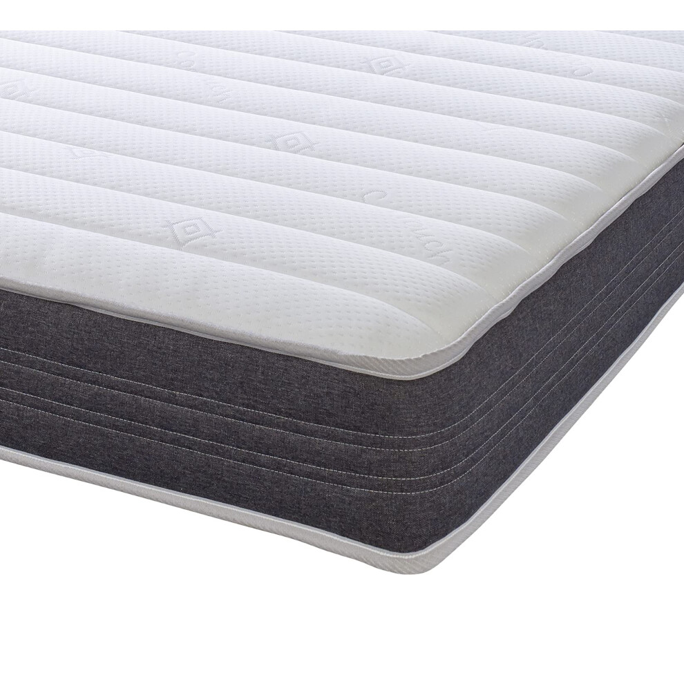 Extreme Comfort Sirocco Airflow 18Cms Deep Hybrid Spring & Memory Fibre Mattress, 2Ft6 Small Shorty Single (2Ft6 X 5Ft9, 75Cm X 175Cm) Grey Extreme Comfort Ltd