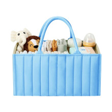 Portable Baby Diaper Caddy Organizer Blue For Nursery Diaper Wipes Storage Bag