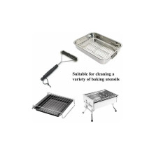 Hochleistungs-Grillbürste für die universelle Reinigung, dreiseitige Drahtborsten-Grillbürste mit langem Griff und rutschfestem ABS-Griff,