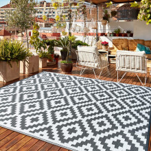 CHOSHOME Outdoor Rug for Garden 180x270CM Large Outdoor Rugs Waterproof Camping Rugs Portable Carpet Woven Rug Easy Cleaning Rug Recycled Balcony Rug