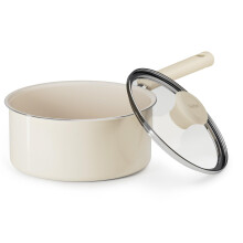 Redchef Ceramic Nonstick Saucepan with Lid,20cm Small Cooking Pot, Non Toxic Sauce Pans for Kitchen, Cool Handle PFAS Free Compatible with All