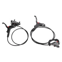 Hydraulische mountainbike remset met dubbele zuigerremklauwen. Enorme remkracht, hoge compatibiliteit, stille remmen, aluminiumlegering remhendels,