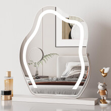 Dripex Hollywood LED Vanity Mirror, Cloud Shaped Rotatable Makeup Mirror with 3 Color Modes Dimmable Strip Light, Touch Screen Control, Illuminate