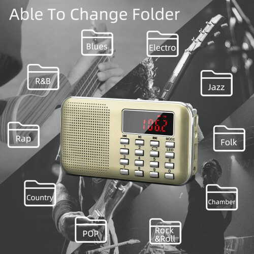 Ψηφιακό ραδιόφωνο Am Fm, Mp3Player, Συνδεσιμότητα Bluetooth, Υποστηρίζει κάρτα Micro SD, 2