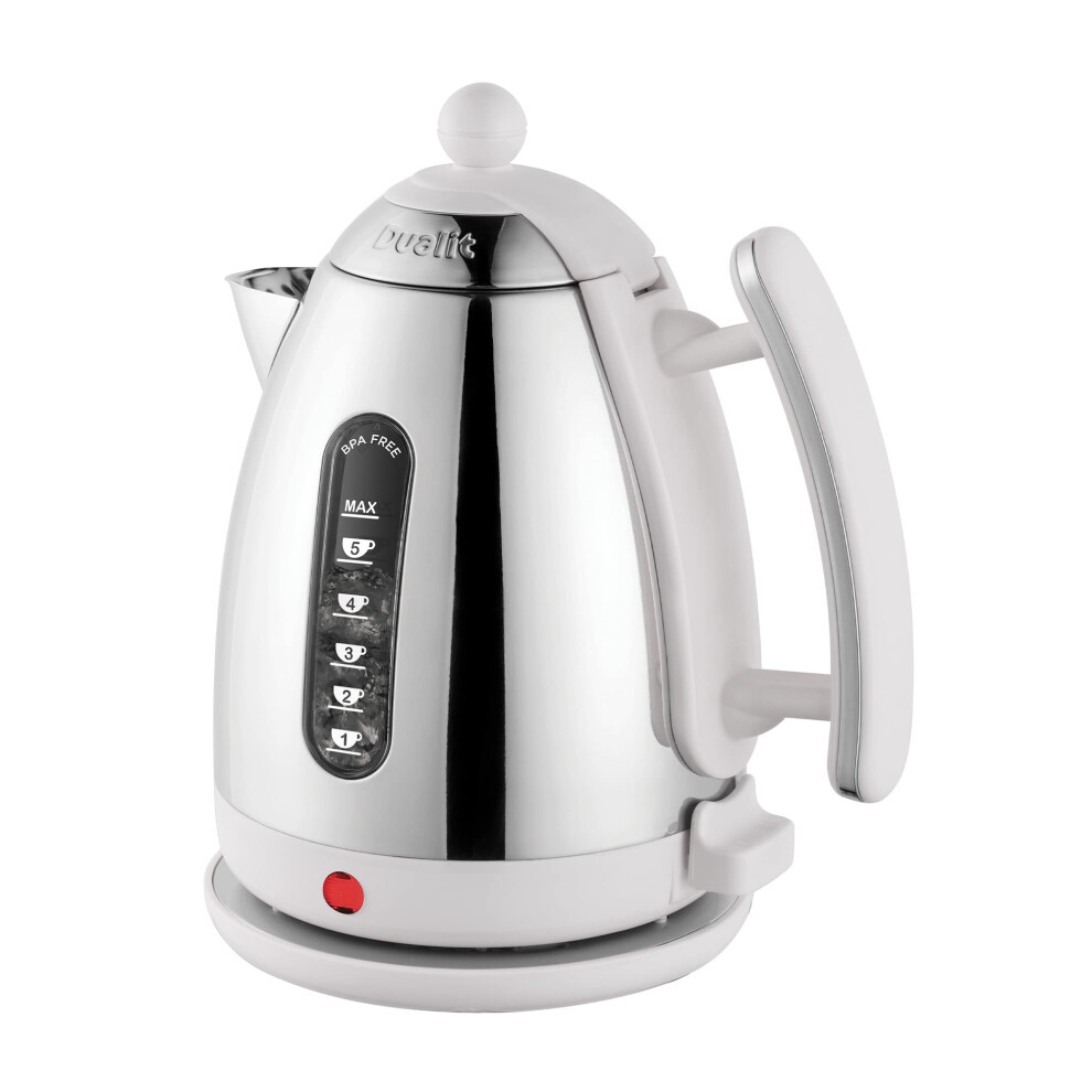 Dualit Lite Kettle - 1.5L Jug Kettle - Polished With Gloss High Gloss Finish - Fast Boiling Kettle By - 72015 White