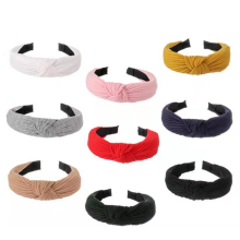 Fasjonable turbanpannebånd for kvinner, stilige hårbøyler med kryssknutedesign, fleksible og tøyelige, perfekte for yoga og fitness,