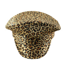 Chapeau de capitaine luxueux, béret imprimé léopard, chapeau de