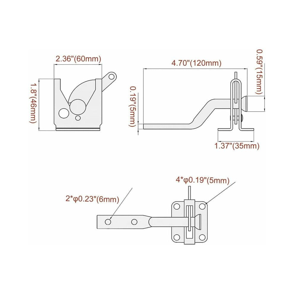 Self-Locking Gate Latch, Automatic Gravity Lever Latch For Wooden Fence Post Mount, Door Latch For Secure Pool Garden Shed, Black Powder Coated For 9128293262330