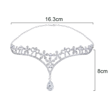 Gioielli da sposa glamour con strass, eleganti ciondoli in cristallo adornano collane regolabili per matrimoni e fidanzamenti, stile bohémien con