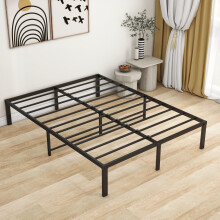DUMEE King Size Bed Frame, 36cm High Metal Platform Bed Frames Kingsize with Storage Under Bed/Steel Slats Mattress Base, No Box Spring Needed,