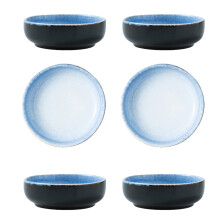 Set van 6 gebruiksvriendelijke keramische-kattenoog blauw