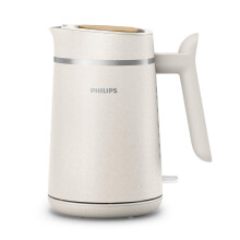 Philips Eco Conscious Edition Kettle 5000 Series, 100% Bio-based plastics*, 1.7 L Capacity, Cordless + 360? Pirouette Base, Silk White Matt Finish,