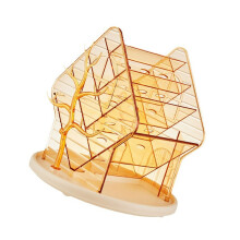 360 Degree Rotating Cosmetic Tool Holder-Transparent Gold