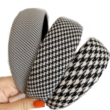 Bandeaux élégants à motif pied-de-poule pour femmes, antidérapants, confortables, mignons et tendance. Élastique et épais pour une protection