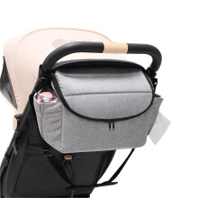 Stroller Bag Universal Fit Pram Organizer Grey Cup Holder Cover Stroller Accessories