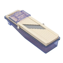 Benriner 3695 BN-3 Japanese Handheld Mandolin Slicer with Three Interchangeable Stainless-Steel Blades-Ivory, Vegetable Fruit Cutter Peeler, Stainless