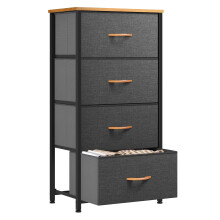 YITAHOME Chest of Drawers with 4 Drawers,Bedroom Drawers, Fabric Dresser with Wood Top,Drawer storage unit for for Bedroom, Living room, Kids