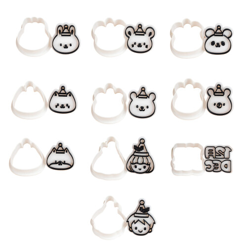 Cookie Molds Baking Tool Plastic Texture Suitable for-kitten 1